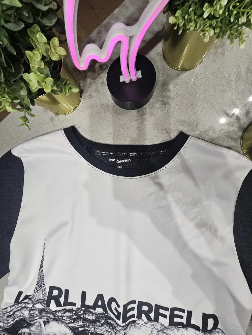 KARL LAGERFELD Sweat Élégant Avec Graphique De Paris Skyline - Picture 4 of 7